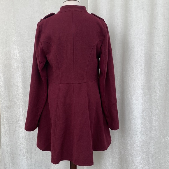Torrid Burgundy Wool Blend Military Coat NWOT - Picture 8 of 16